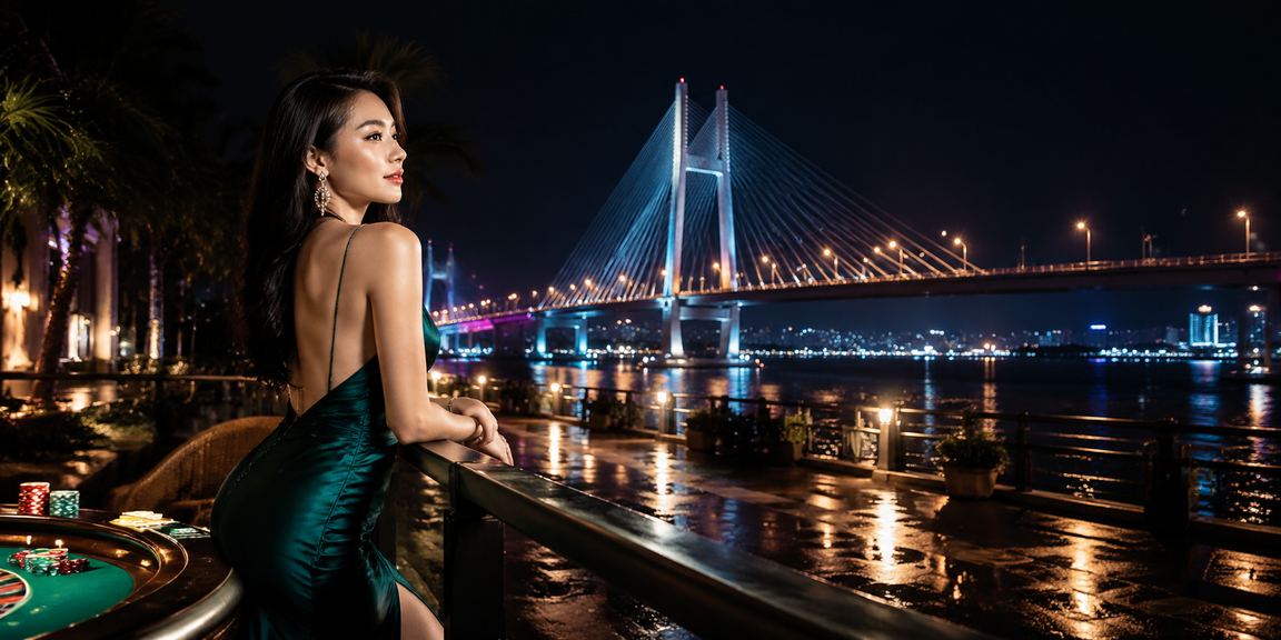 Cảnh ban đêm tại Cần Thơ, người dùng kiểm tra thông tin xổ số trên điện thoại
