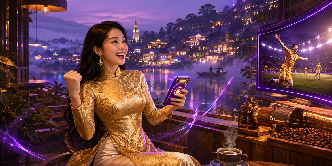 Người phụ nữ mặc áo dài tại Đà Lạt tham gia casino trực tuyến và xem thông tin giải thưởng